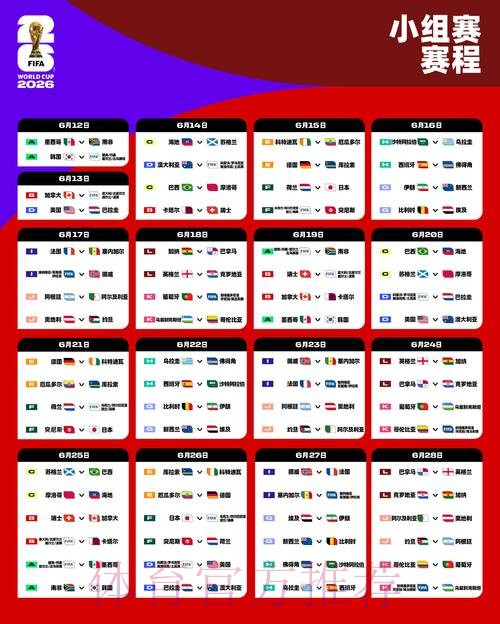 2026世界杯完整赛程详细安排完整安排免费观看